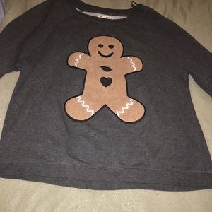 Gingerbread man heart sweater